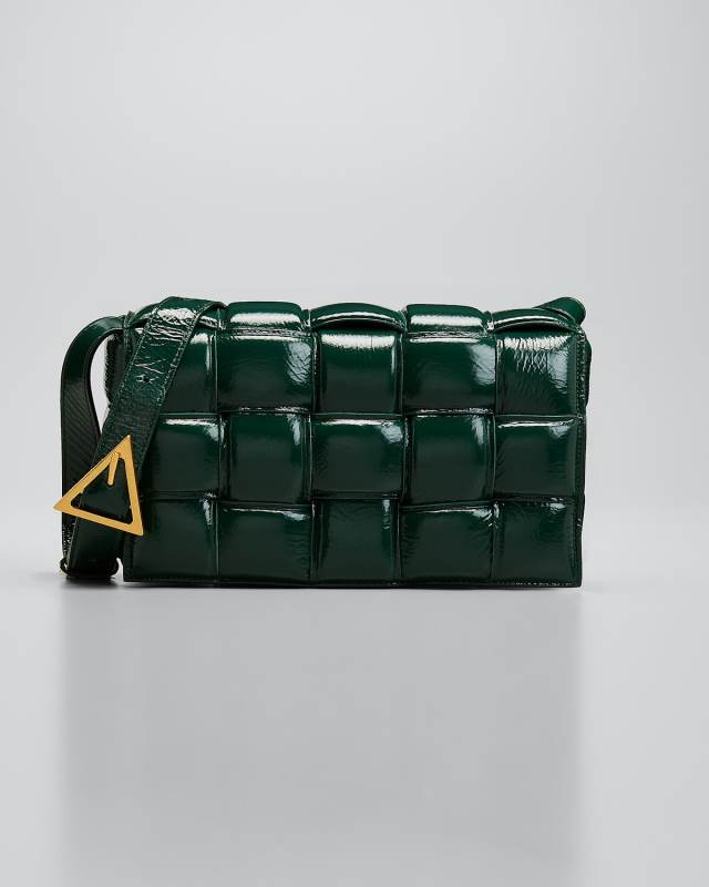 Shiny Padded Cassette Crossbody Bag